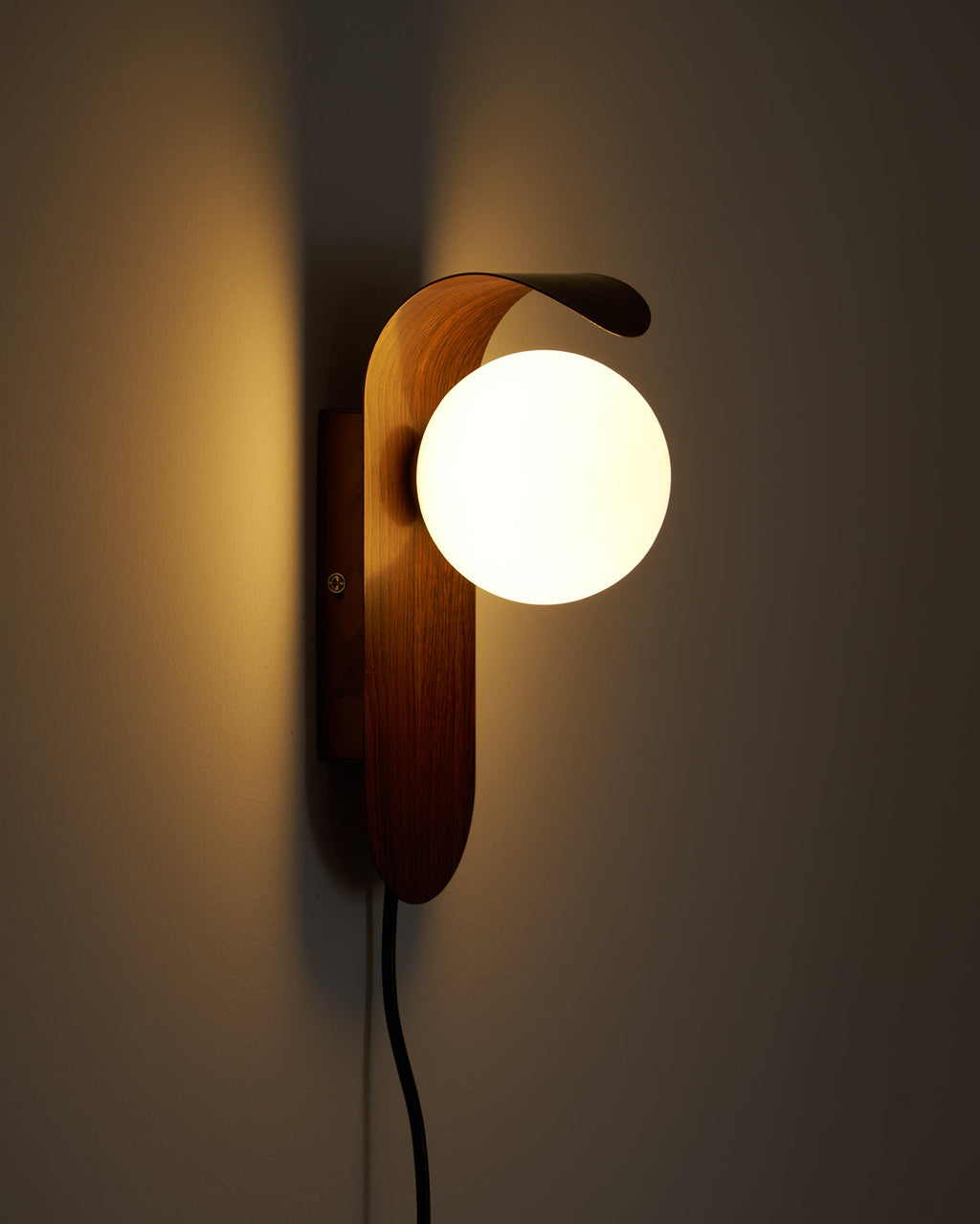 Wall Light – LED Walnut & Wood Globe Lamp
