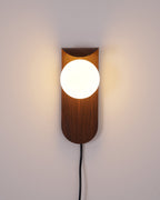 Wall Light – LED Walnut & Wood Globe Lamp