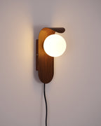 Wall Light – LED Walnut & Wood Globe Lamp