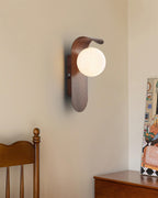 Wall Light – LED Walnut & Wood Globe Lamp