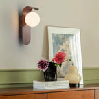 Wall Light – LED Walnut & Wood Globe Lamp