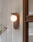 Wall Light – LED Walnut & Wood Globe Lamp