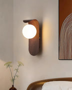 Wall Light – LED Walnut & Wood Globe Lamp