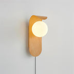 Wall Light – LED Walnut & Wood Globe Lamp