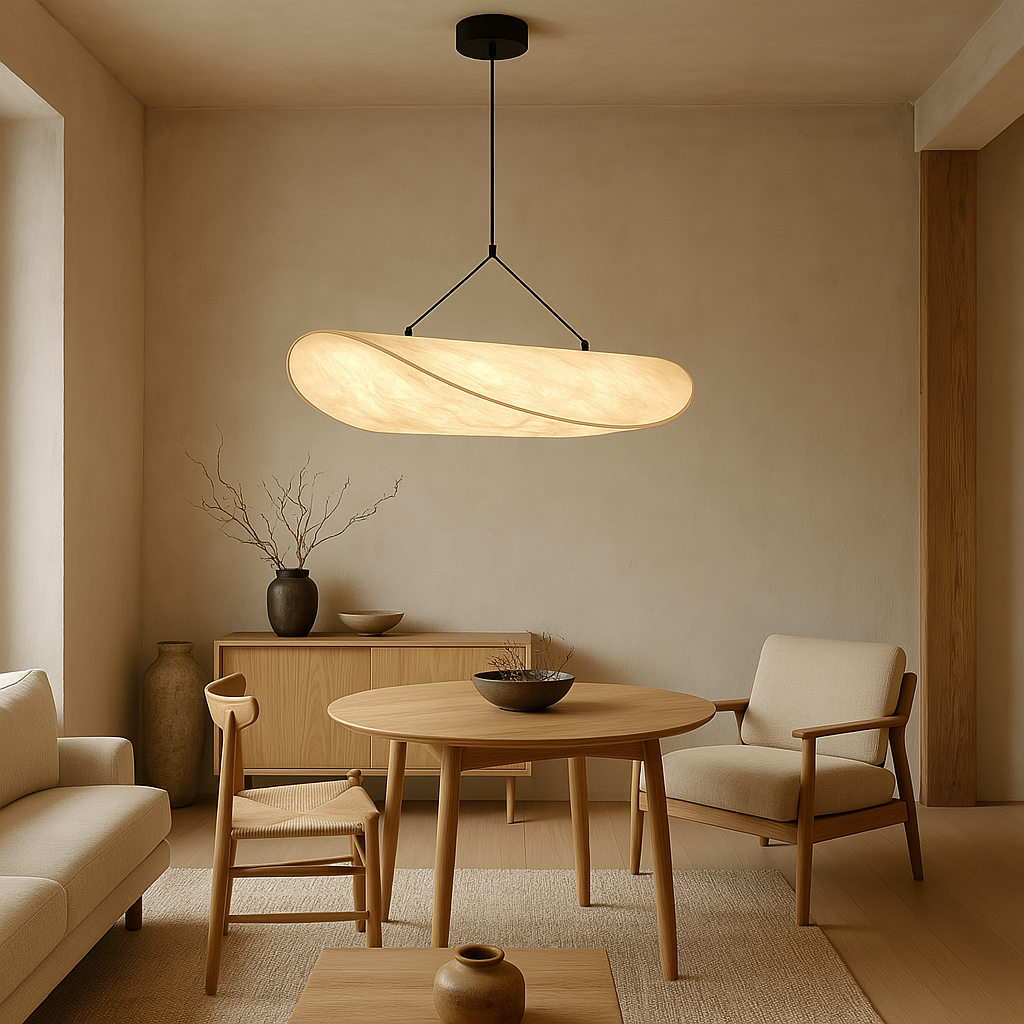 Pendant Light Japandi – Silk LED Hanging Lamp
