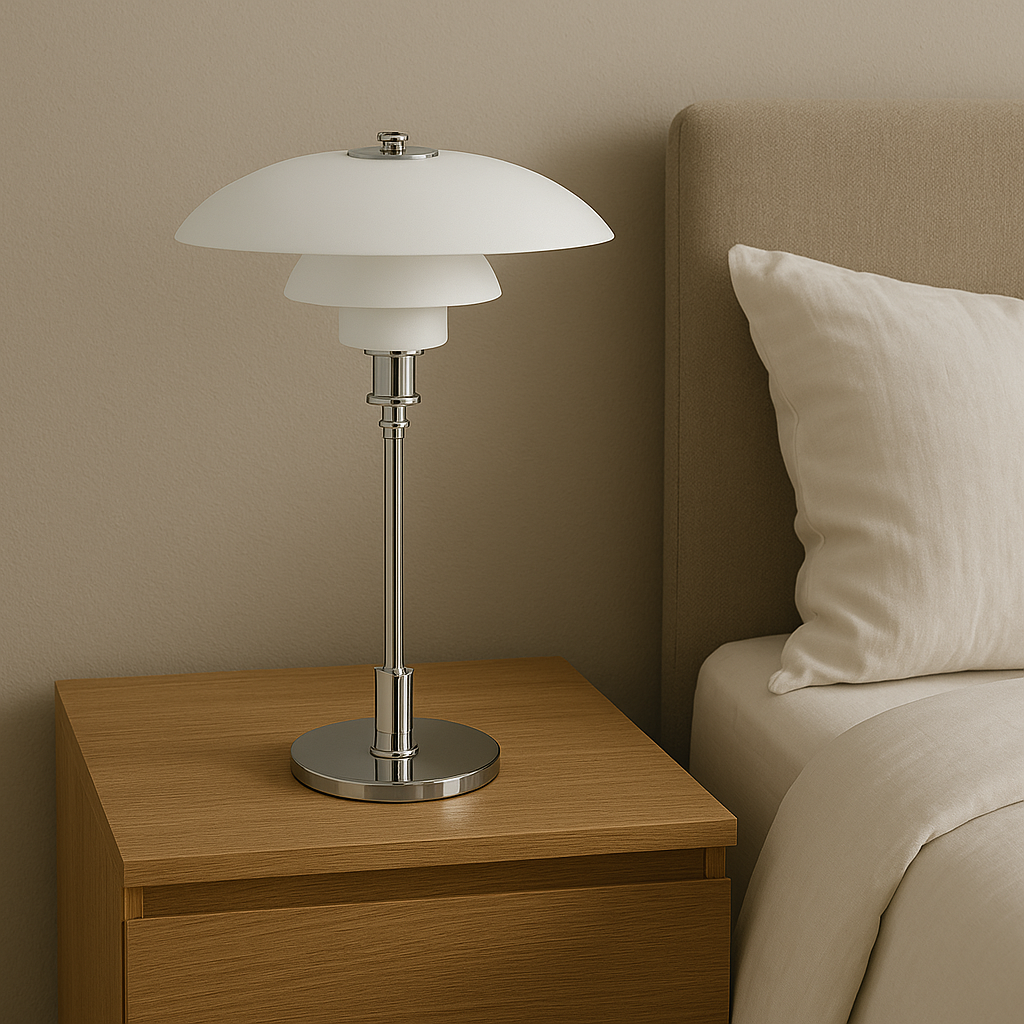 Table Lamp – Scandinavian Danish Designer LED Glass & Iron Lamp