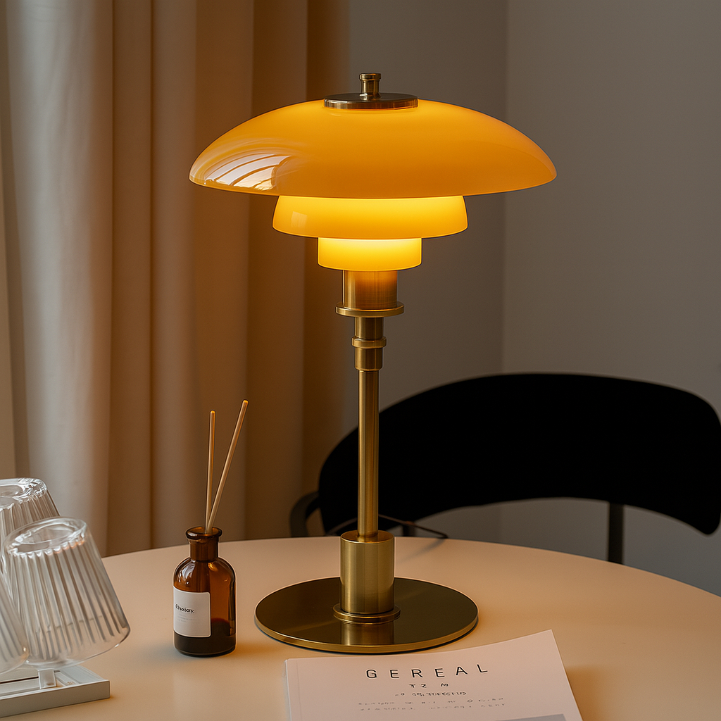 Table Lamp – Scandinavian Danish Designer LED Glass & Iron Lamp