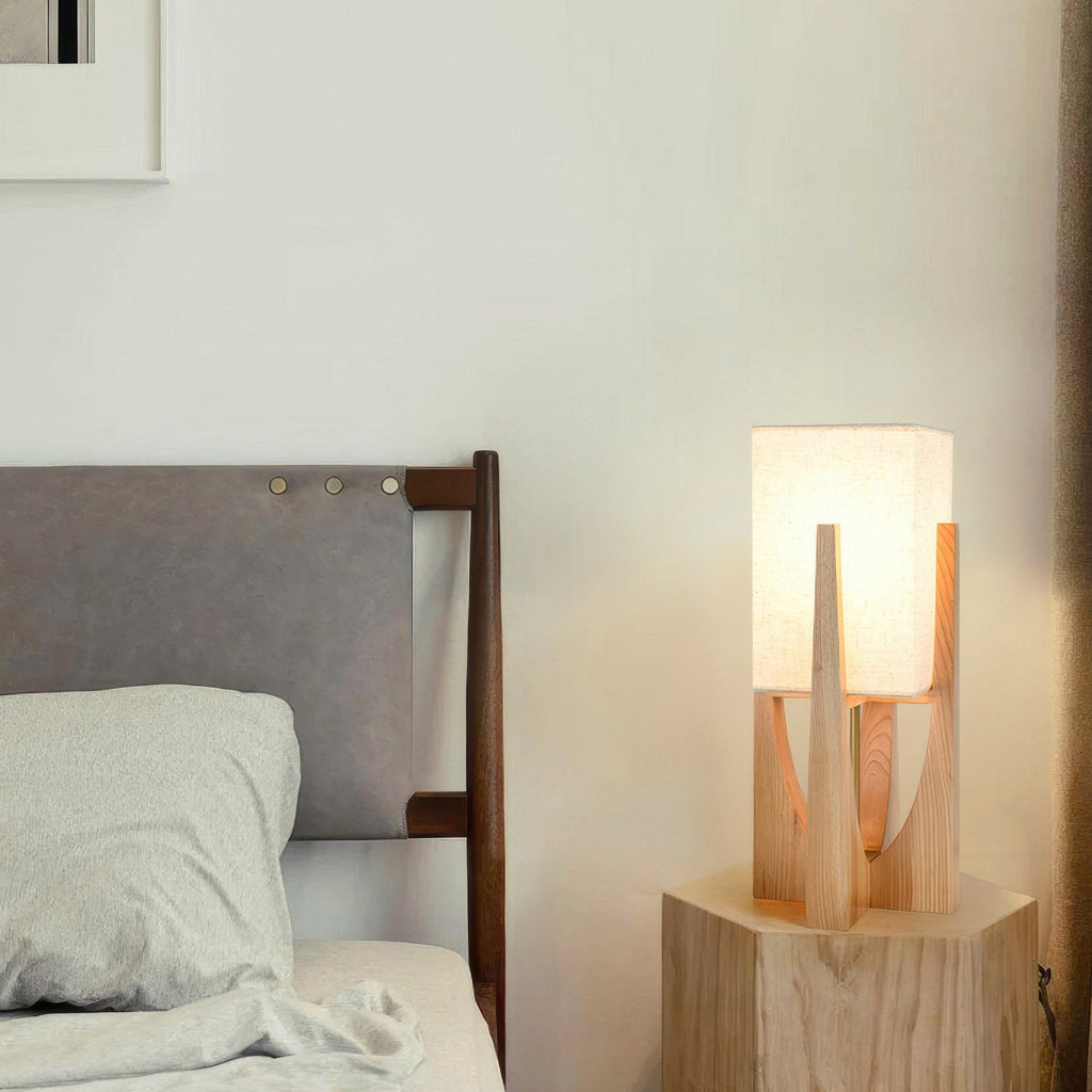 Floor Lamp – Japanese Wooden Walnut Modern LED Standing Lamp