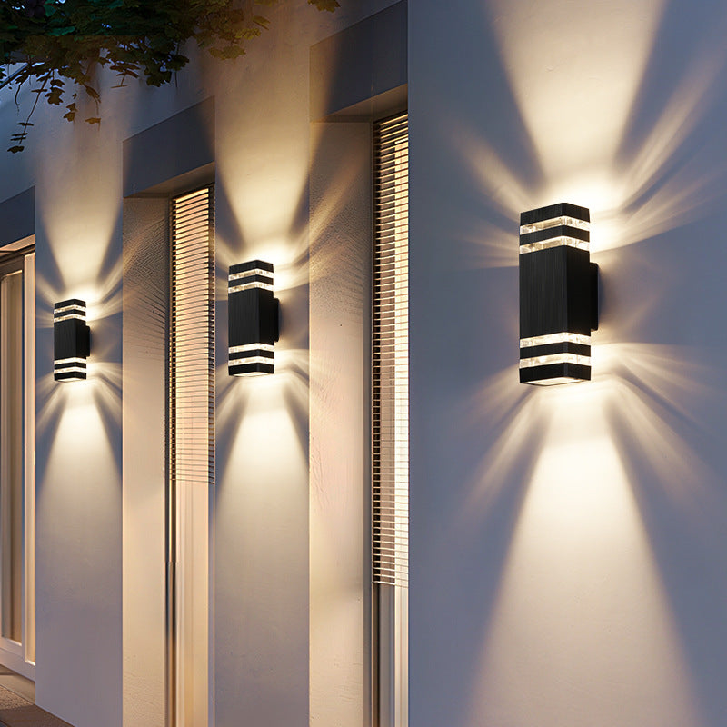 Wall Light Outdoor 2-Way LED Exterior Wall Lamp Black