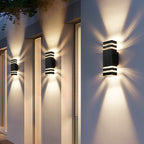 Wall Light Outdoor 2-Way LED Exterior Wall Lamp Black