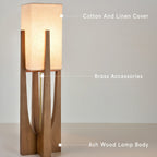 Floor Lamp – Japanese Wooden Walnut Modern LED Standing Lamp