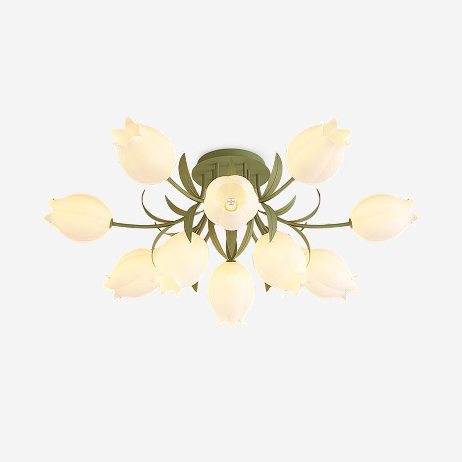 Ceiling Light – Floral LED Lily Lamp in Cream Finish