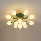 Ceiling Light – Floral LED Lily Lamp in Cream Finish