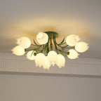 Ceiling Light – Floral LED Lily Lamp in Cream Finish