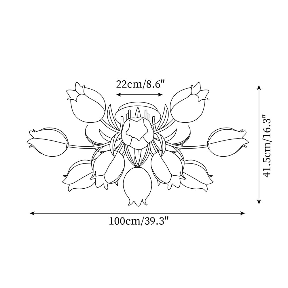 Ceiling Light – Floral LED Lily Lamp in Cream Finish