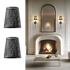 Lamp Shades – Black Metal Tree Engraved Decorative Shades (Set of 2)